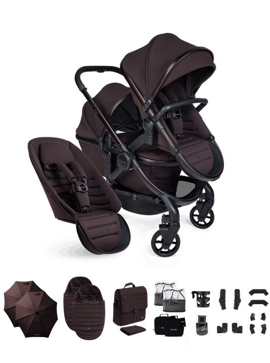 Peach 8 Coffee Bean kinderwagen en reiswieg inclusief Duo-complete bundel