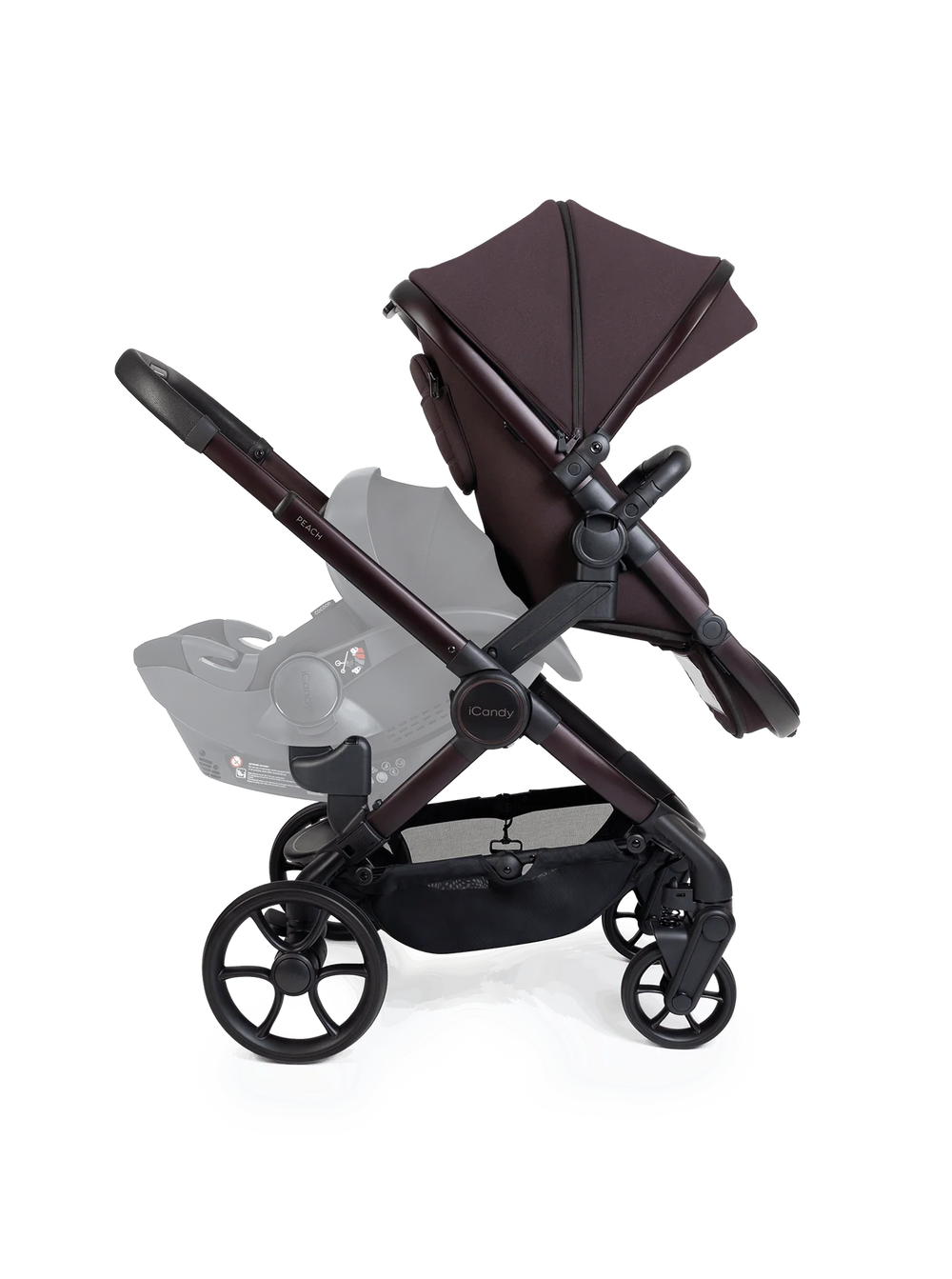 Peach 8 Coffee Bean kinderwagen en reiswieg inclusief Duo-complete bundel