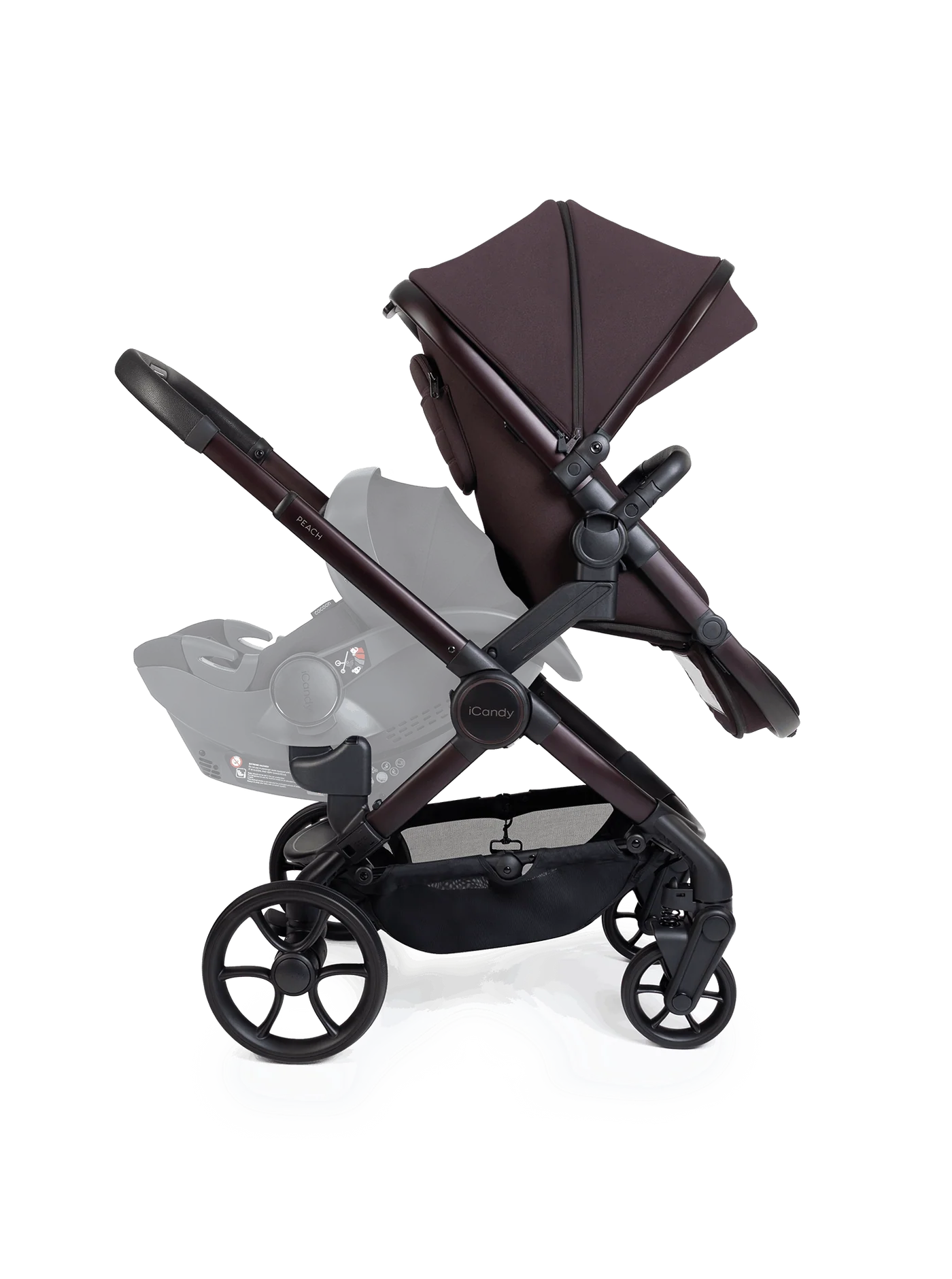 Peach 8 Coffee Bean kinderwagen en reiswieg inclusief Duo-complete bundel
