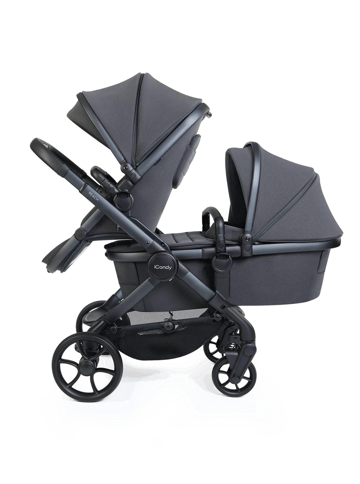 Peach 8 Grey kinderwagen en reiswieg inclusief Duo-complete bundel