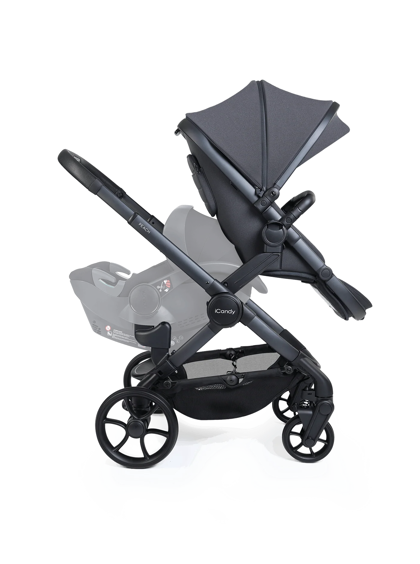 Peach 8 Grey kinderwagen en reiswieg inclusief Duo-complete bundel
