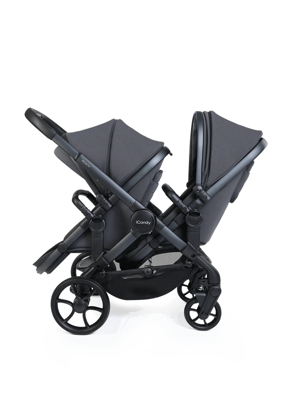 Peach 8 Grey Pushchair and Carrycot - Double Pushchair Bundle