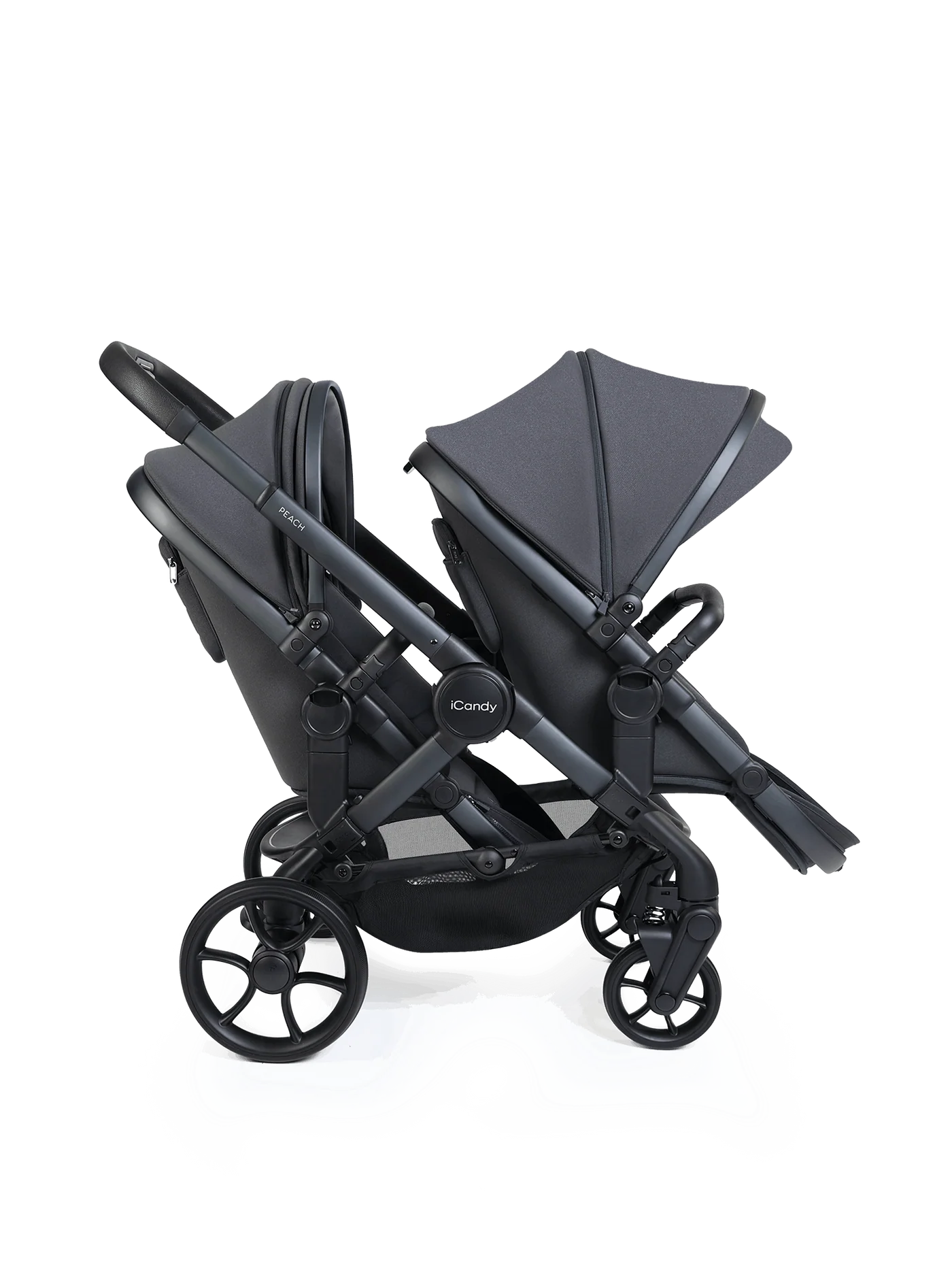 Peach 8 Grey kinderwagen en reiswieg inclusief Duo-complete bundel