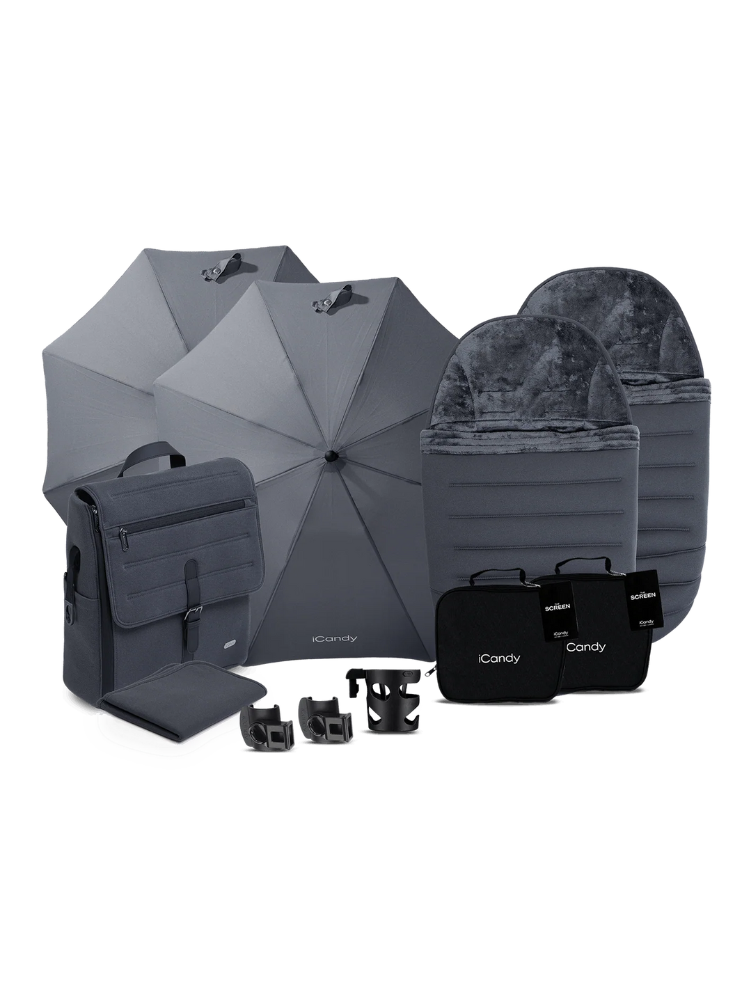 Peach 8 Grey kinderwagen en reiswieg inclusief Duo-complete bundel