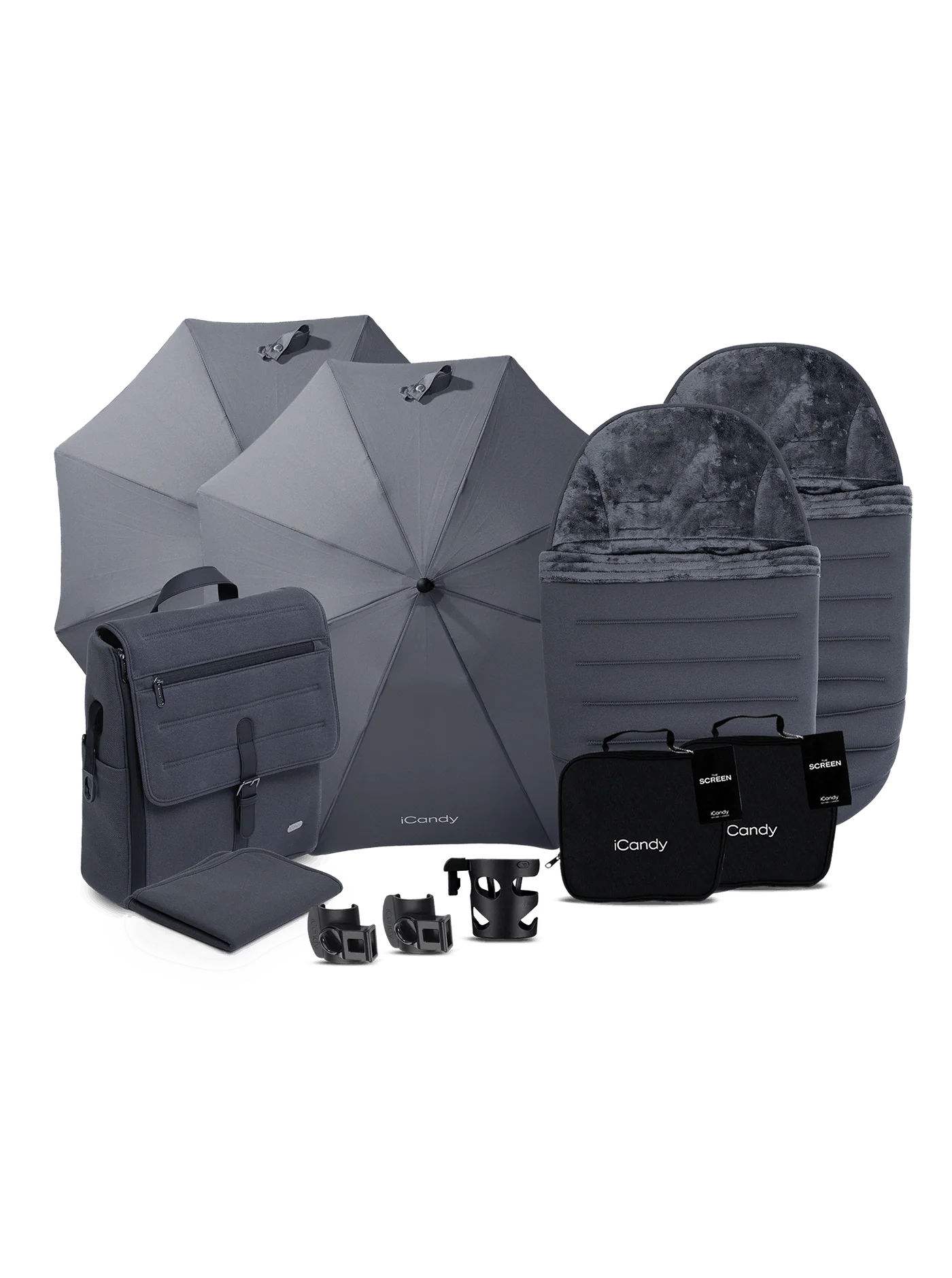 Peach 8 Grey kinderwagen en reiswieg inclusief Duo-complete bundel