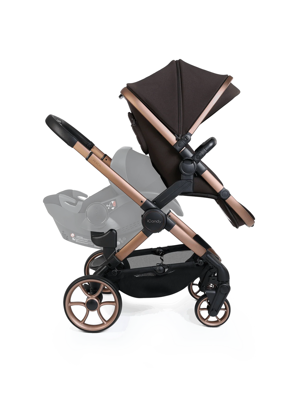 Peach 8 Pecan kinderwagen en reiswieg inclusief Duo-complete bundel