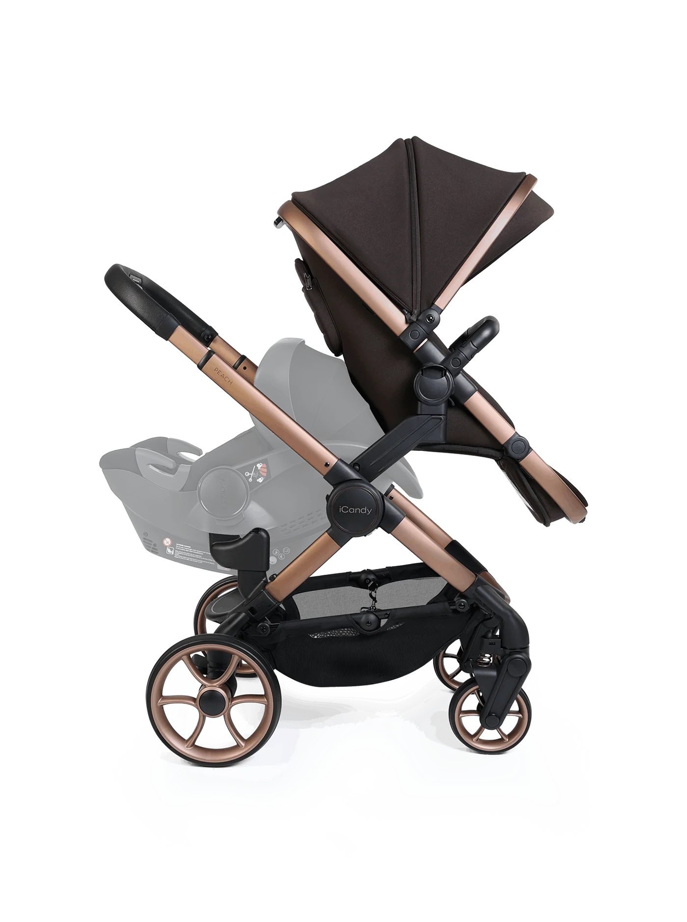 Peach 8 Pecan kinderwagen en reiswieg inclusief Duo-complete bundel