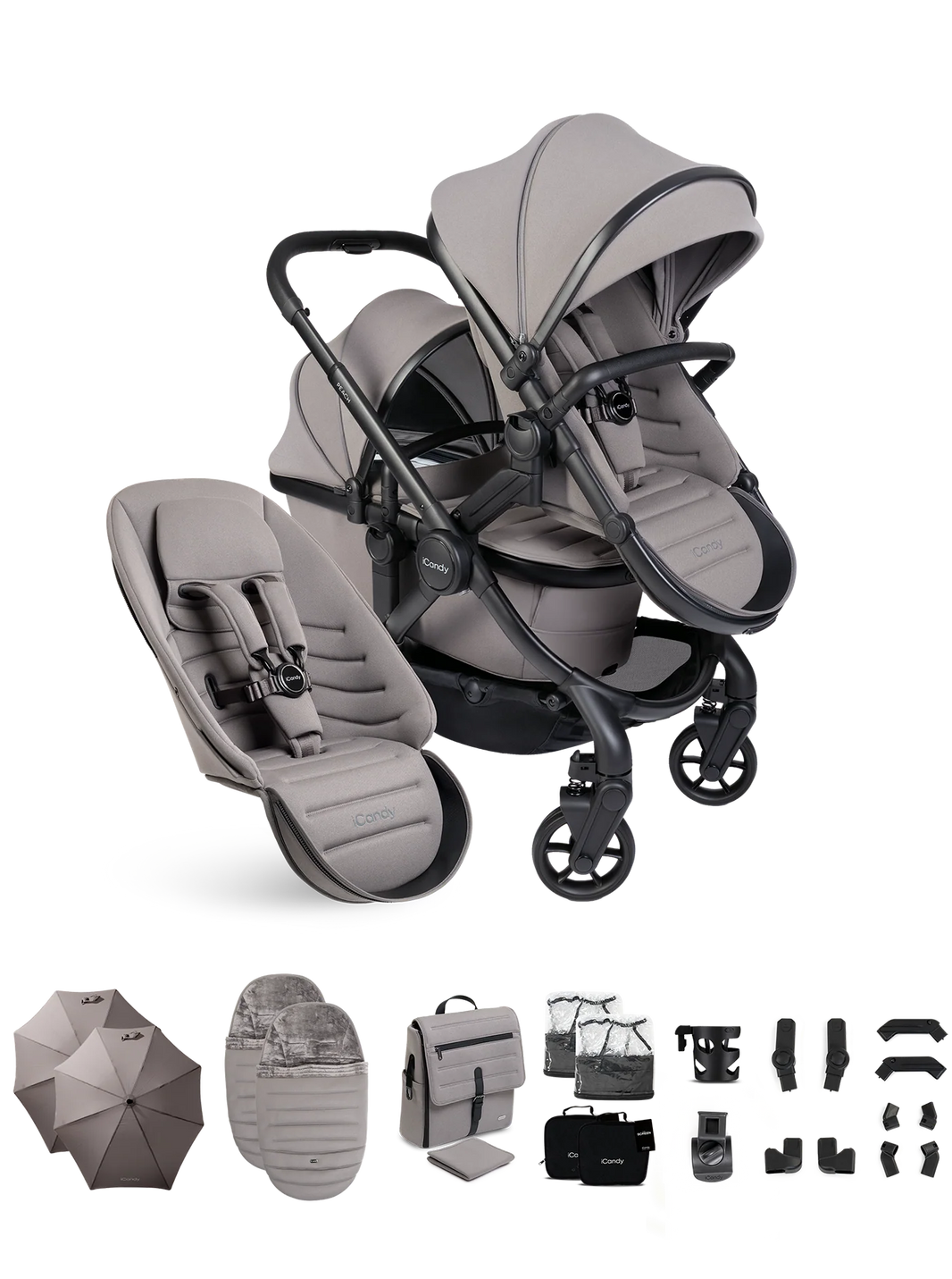 iCandy Peach 8 Duo Kinderwagen – Porcini – Complete Bundle