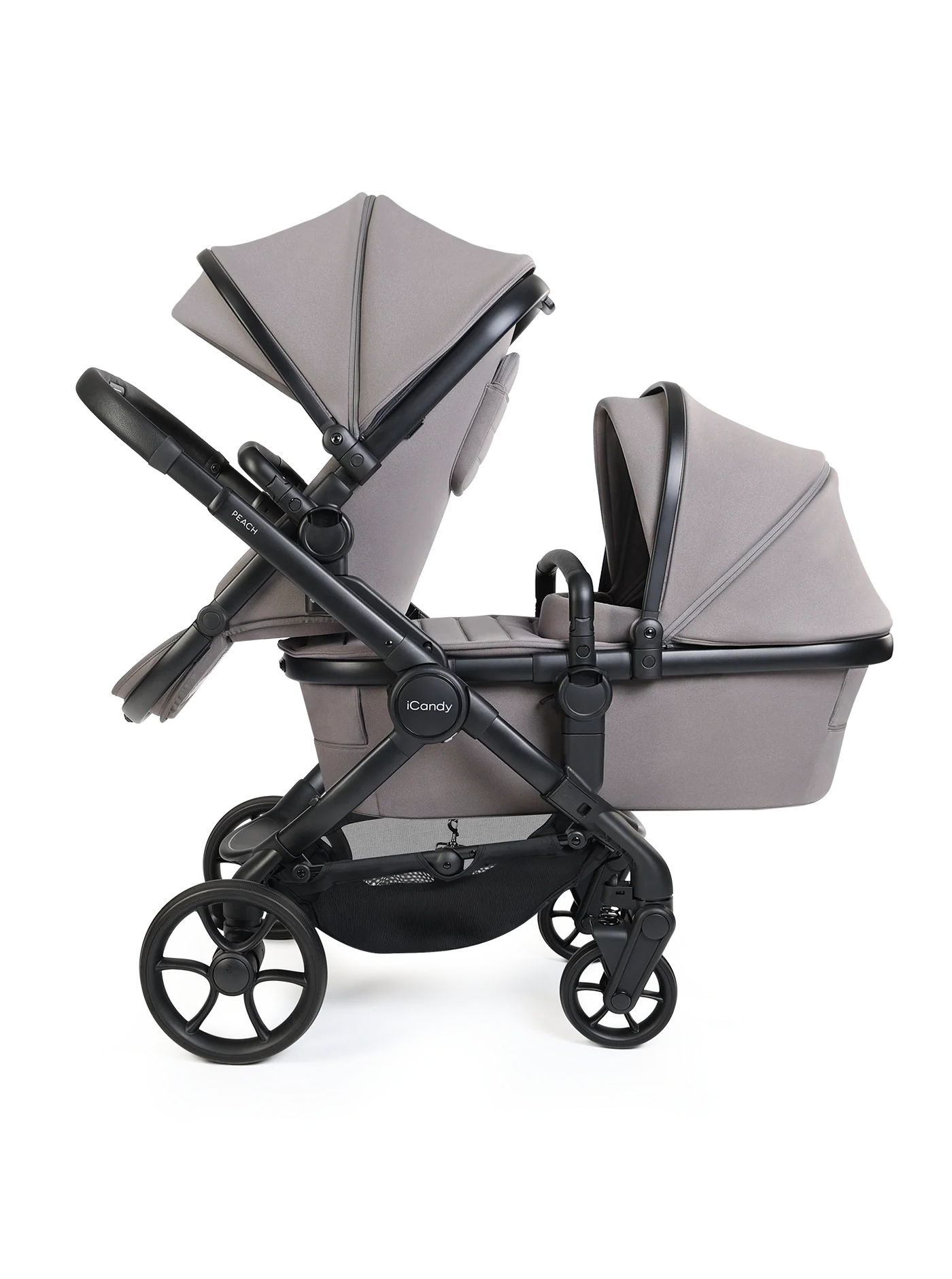 Peach 8 kinderwagen en reiswieg inclusief Duo-complete bundel (Porcini)
