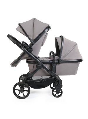 Peach 8 Porcini Pushchair and Carrycot - Double Pushchair Bundle