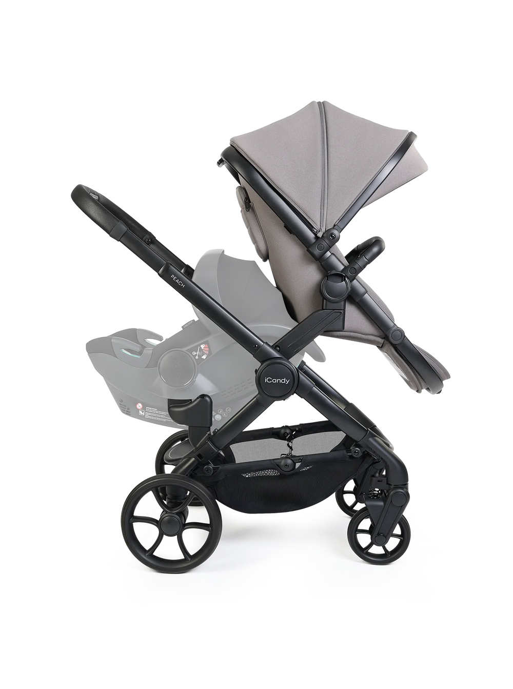 Peach 8 kinderwagen en reiswieg inclusief Duo-complete bundel (Porcini)