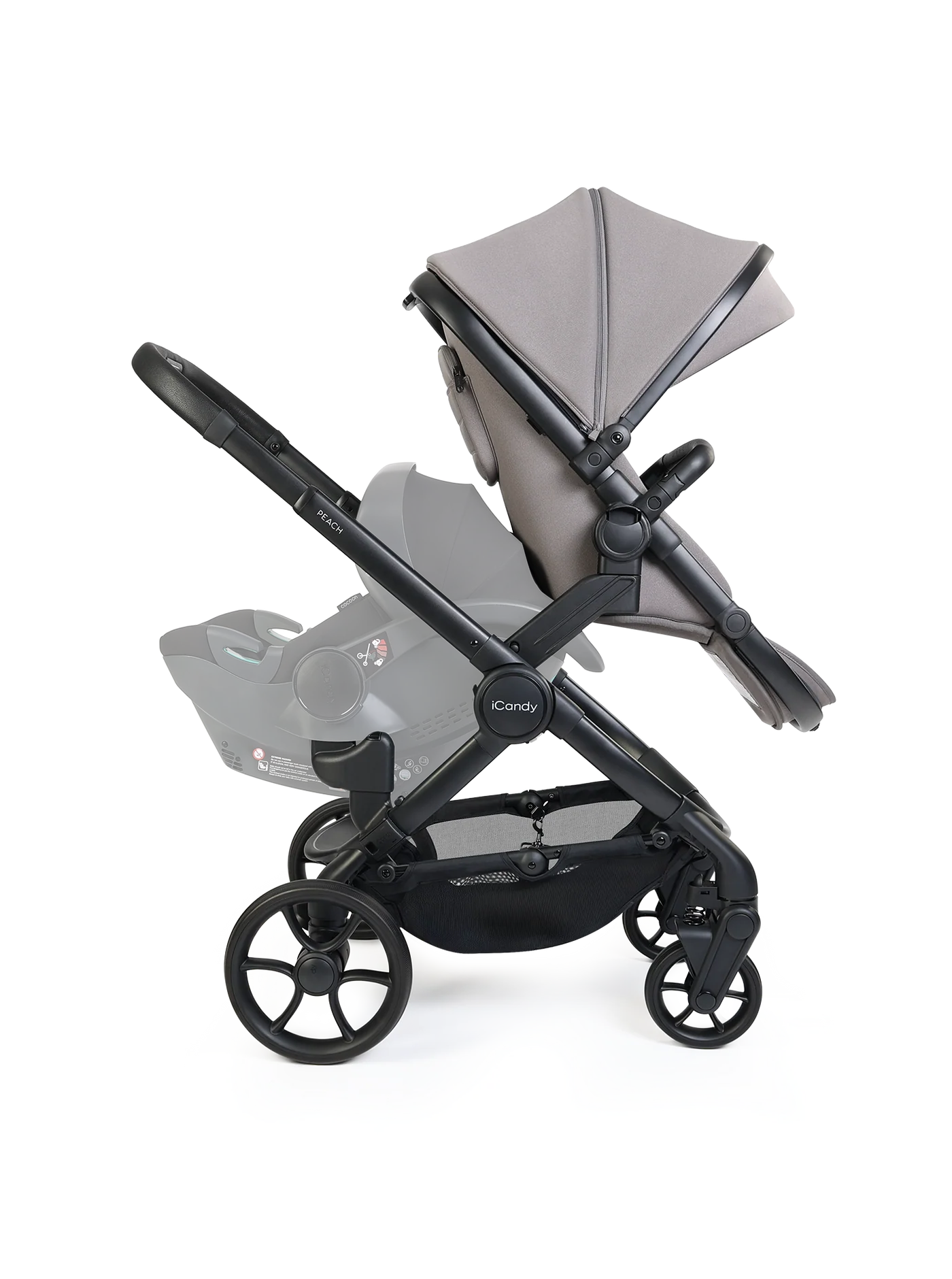 Peach 8 kinderwagen en reiswieg inclusief Duo-complete bundel (Porcini)