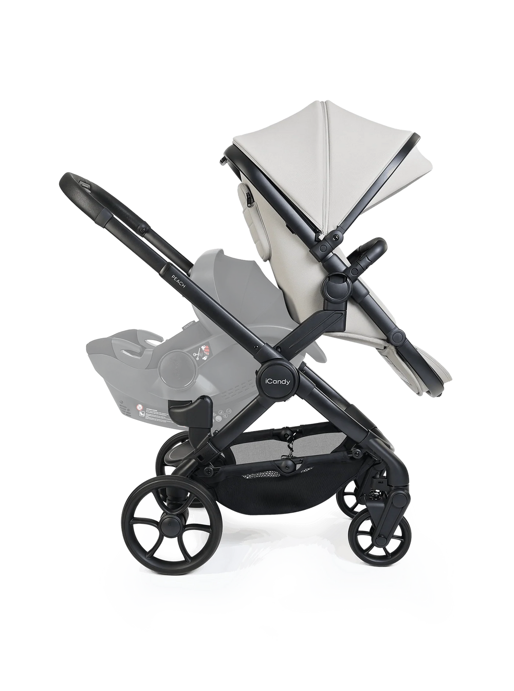 Peach 8 Taupe kinderwagen en reiswieg inclusief Duo-complete bundel