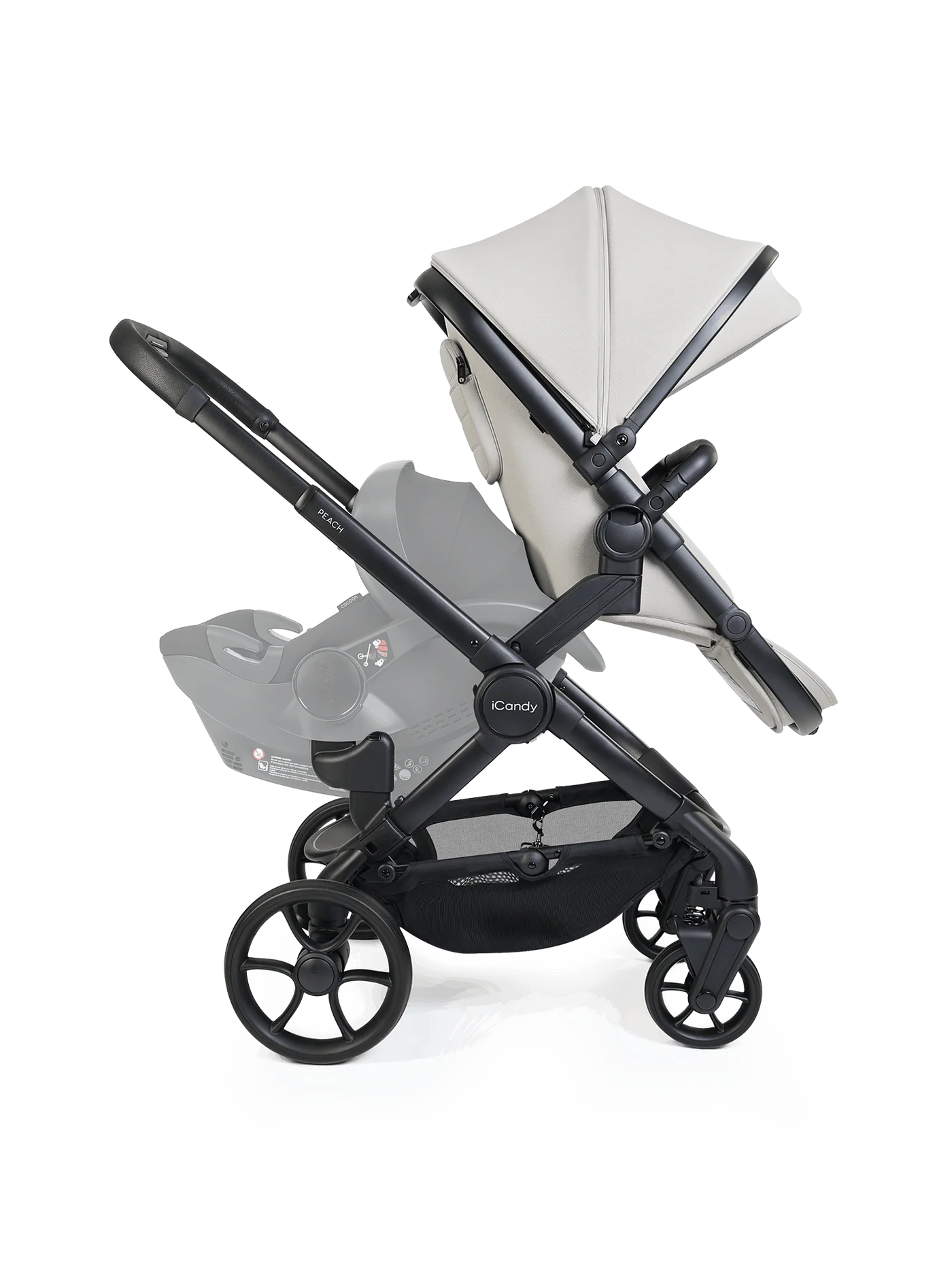 Peach 8 Taupe kinderwagen en reiswieg inclusief Duo-complete bundel