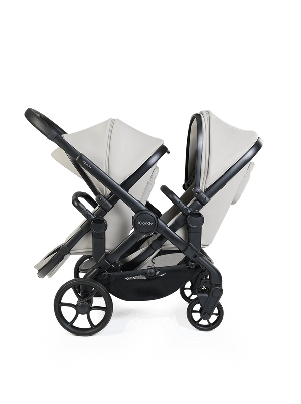 Peach 8 Taupe Pushchair and Carrycot - Double Pushchair Bundle