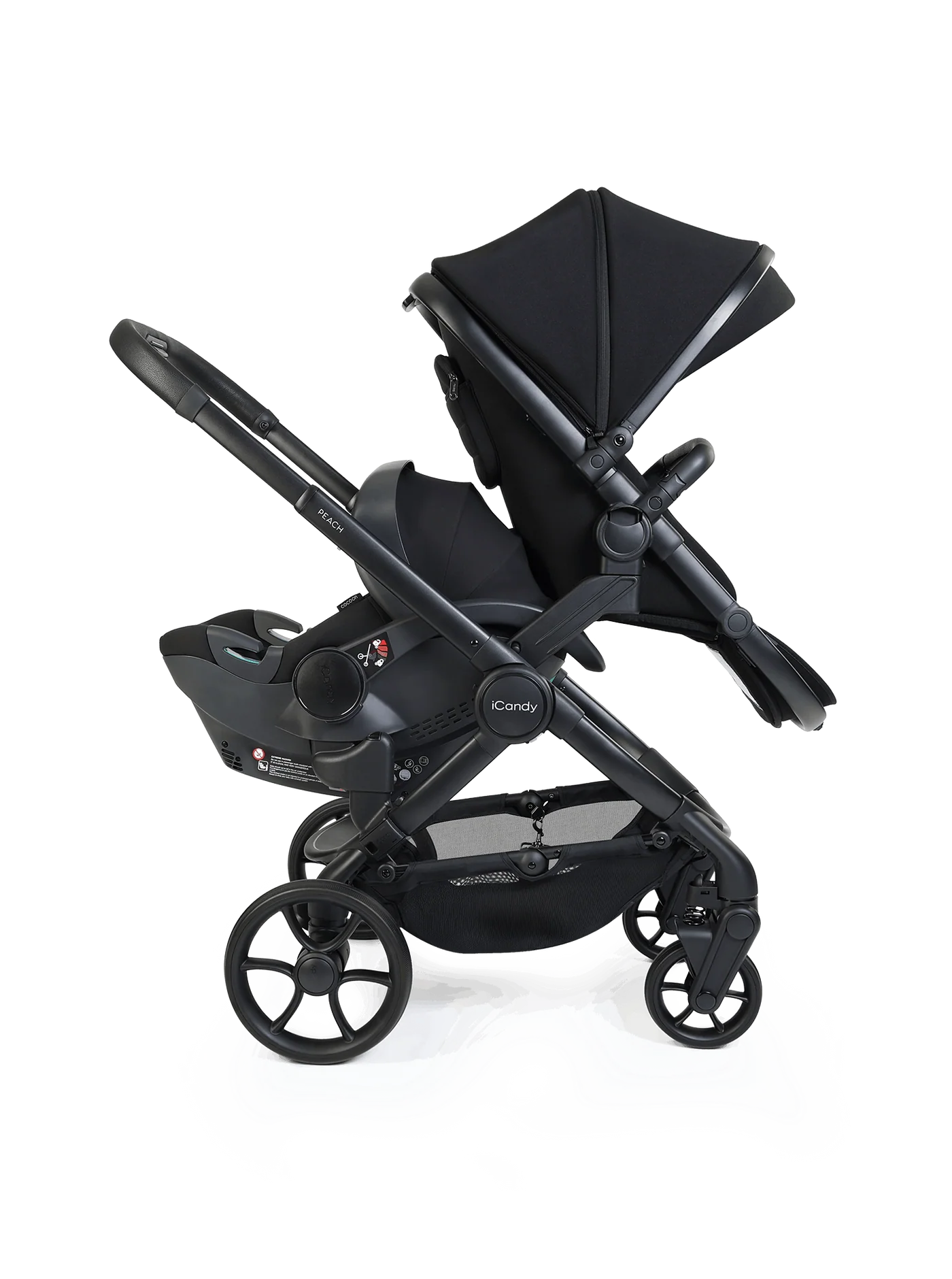 iCandy Peach 8 Twin 3-in-1 Kinderwagen – Black – Complete Bundle