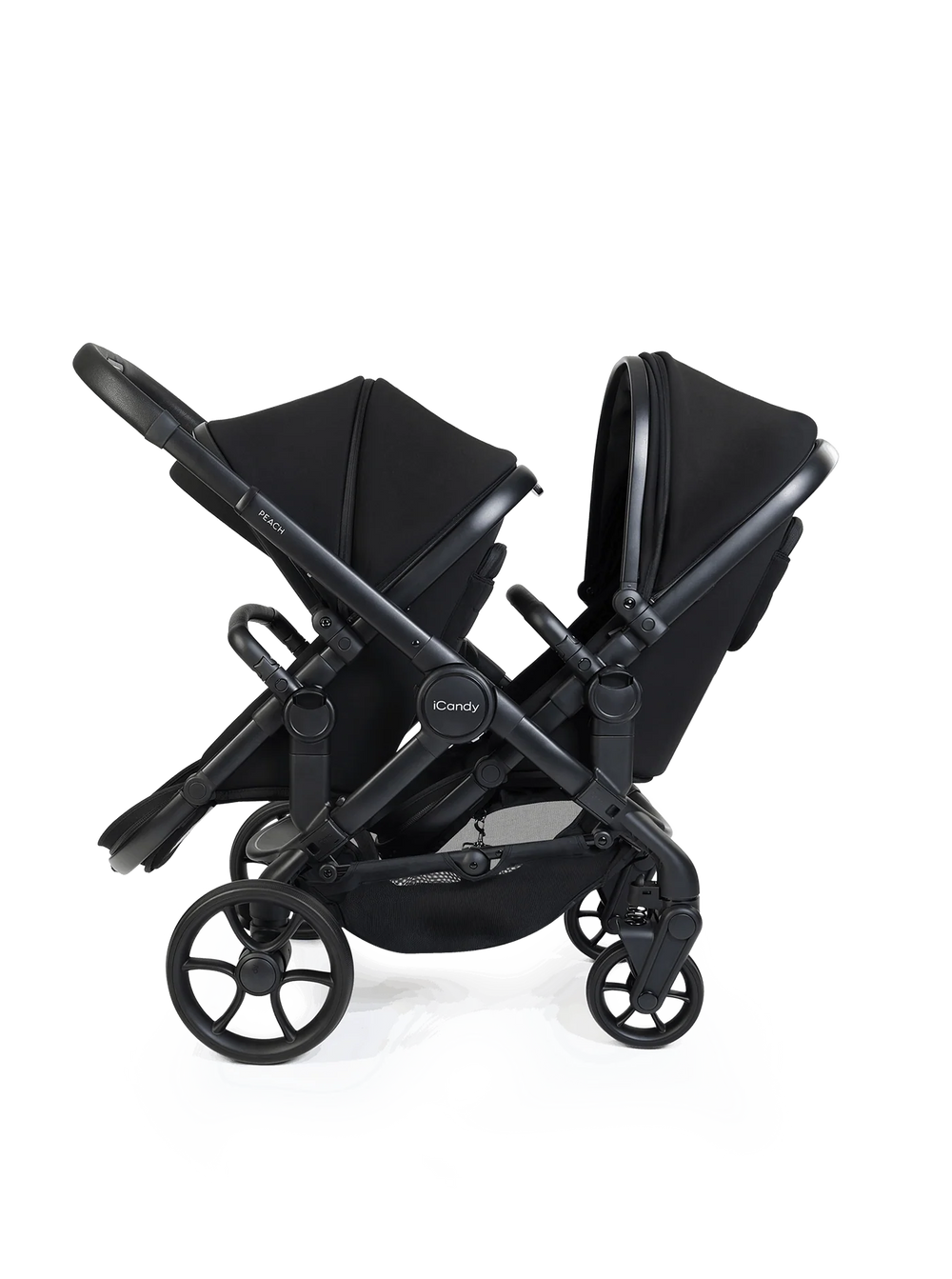 iCandy Peach 8 Twin 3-in-1 Kinderwagen – Black – Complete Bundle