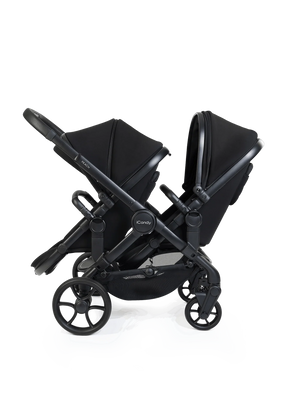 Peach 8 Black Pushchair and Carrycot - Double 360 Car Seat Combo