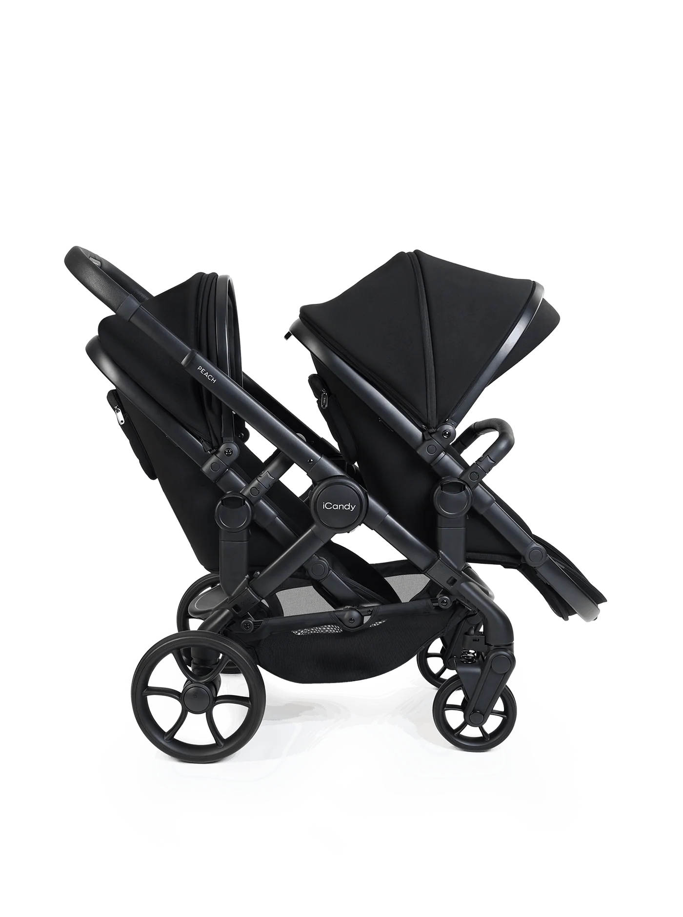 iCandy Peach 8 Twin 3-in-1 Kinderwagen – Black – Complete Bundle