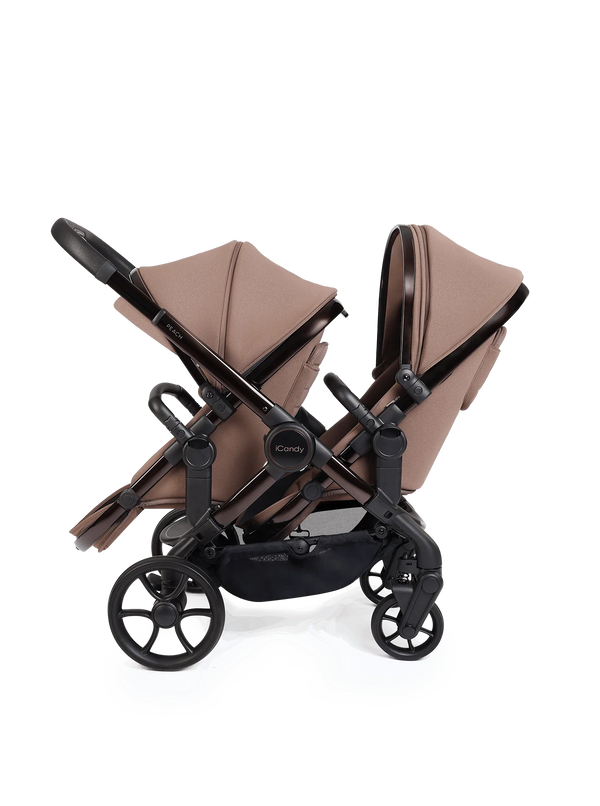 Peach 8 Coco Pushchair and Carrycot - Double 360 Car Seat Combo