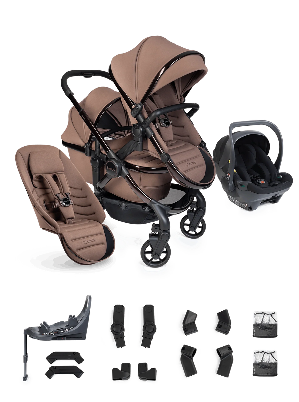 iCandy Peach 8 Twin 3-in-1 Kinderwagen – Coco – Complete Bundle
