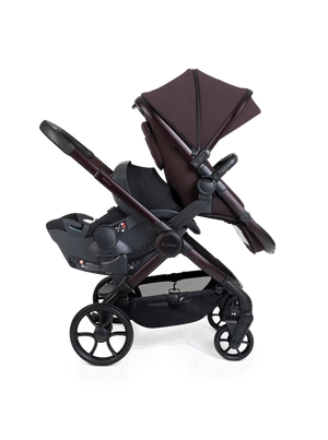 Peach 8 Coffee Bean Pushchair and Carrycot - Double 360 Car Seat Combo