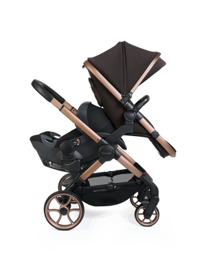 Peach 8 Pecan Pushchair and Carrycot - Double 360 Car Seat Combo
