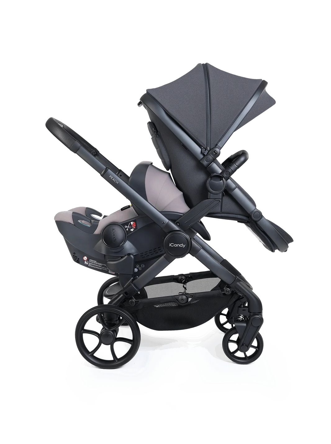 iCandy Peach 8 Twin 3-in-1 Kinderwagen – Grey – Complete Bundle
