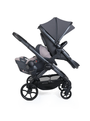 Peach 8 Grey Pushchair and Carrycot - Double 360 Car Seat Combo