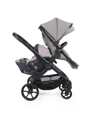 Peach 8 Porcini Pushchair and Carrycot - Double 360 Car Seat Combo