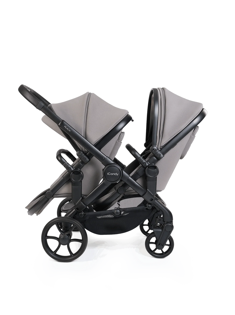 Peach 8 Porcini 3-1 kinderwagen en reiswieg - dubbele 360 autostoelcombinatie