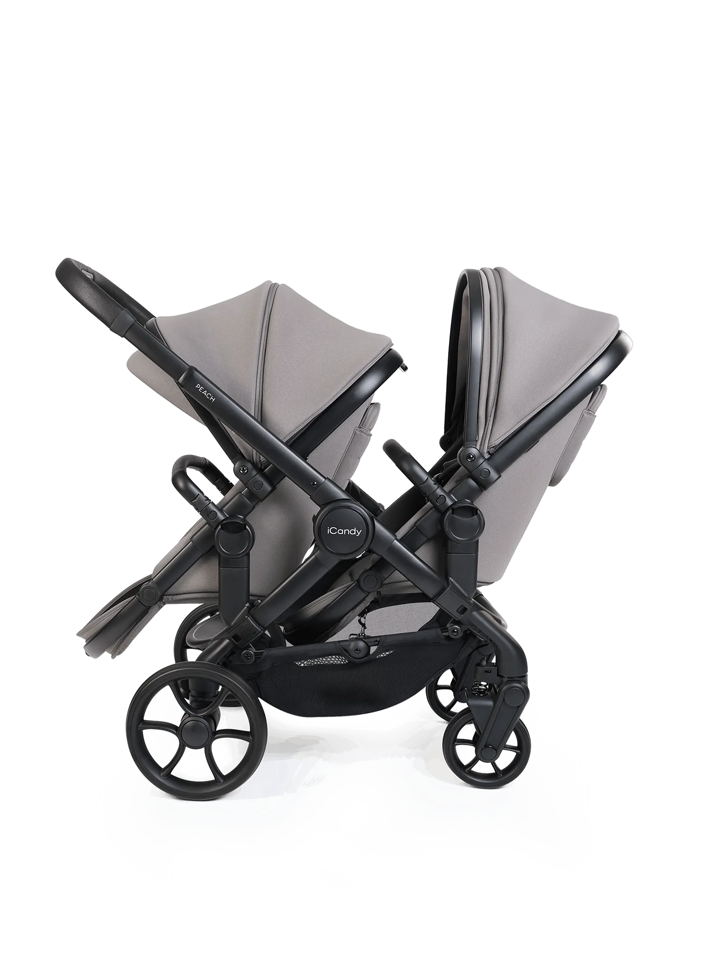 Peach 8 Porcini 3-1 kinderwagen en reiswieg - dubbele 360 autostoelcombinatie