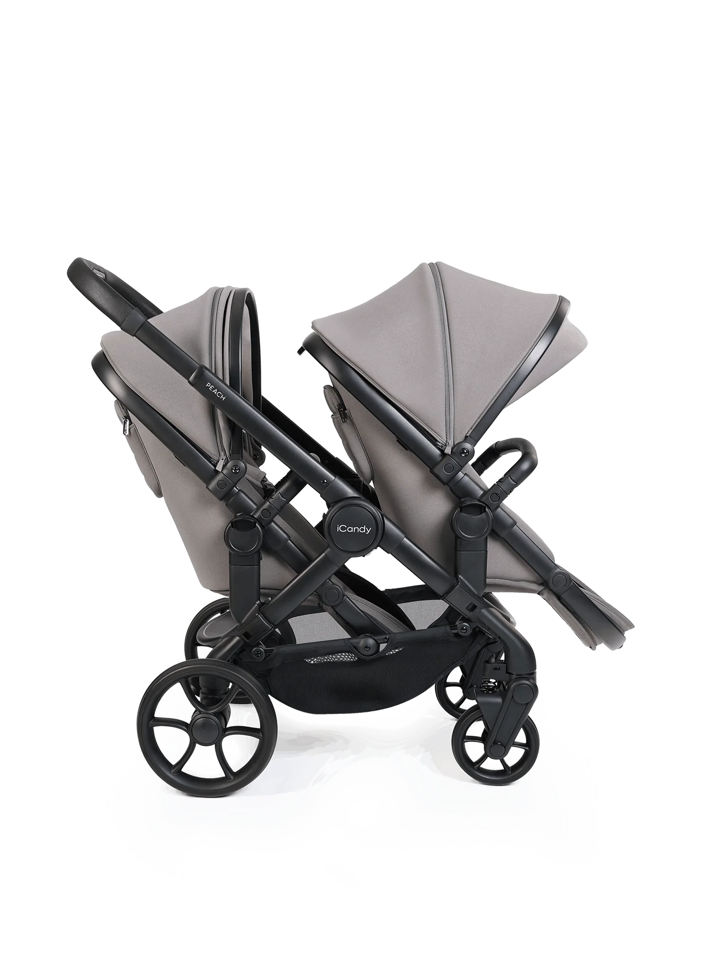 Peach 8 Porcini 3-1 kinderwagen en reiswieg - dubbele 360 autostoelcombinatie