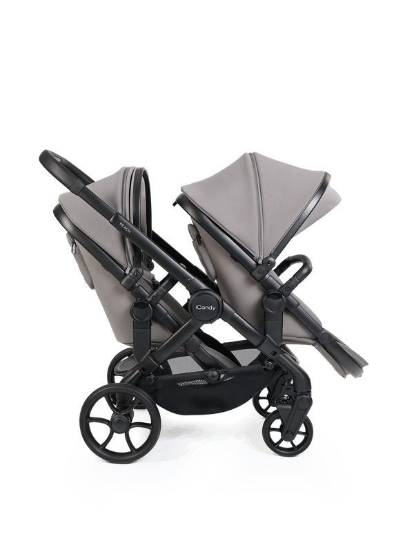 Peach 8 Porcini Pushchair and Carrycot - Double 360 Car Seat Combo