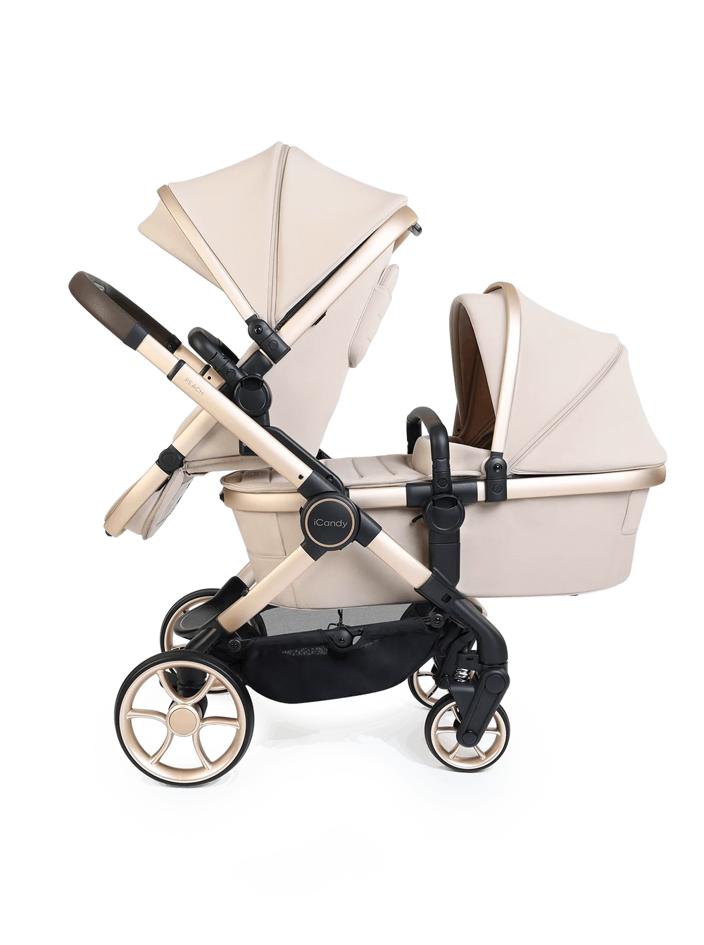 iCandy Peach 8 Twin 3-in-1 Kinderwagen – Biscotti – Complete Bundle