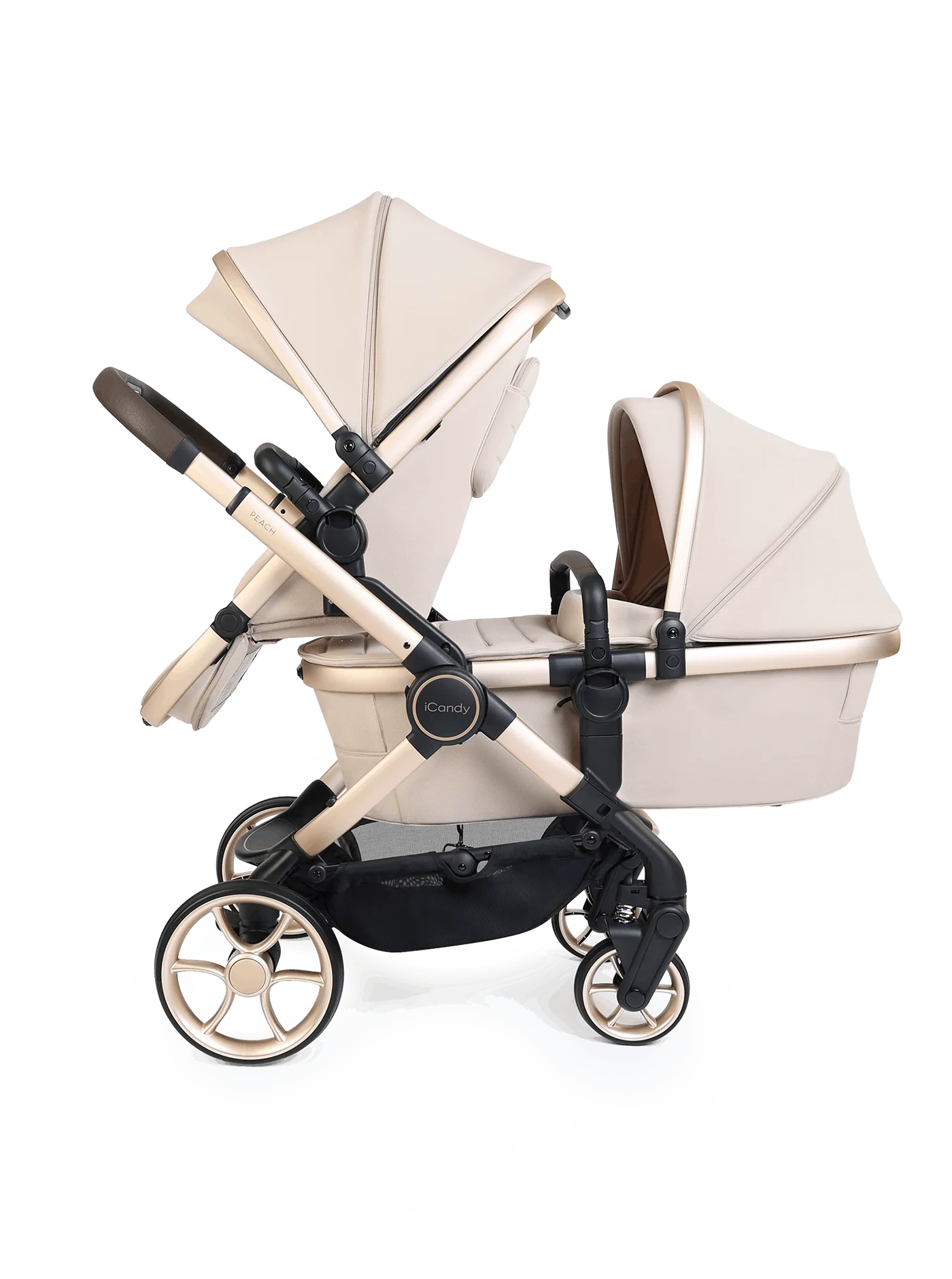 iCandy Peach 8 Twin 3-in-1 Kinderwagen – Biscotti – Complete Bundle