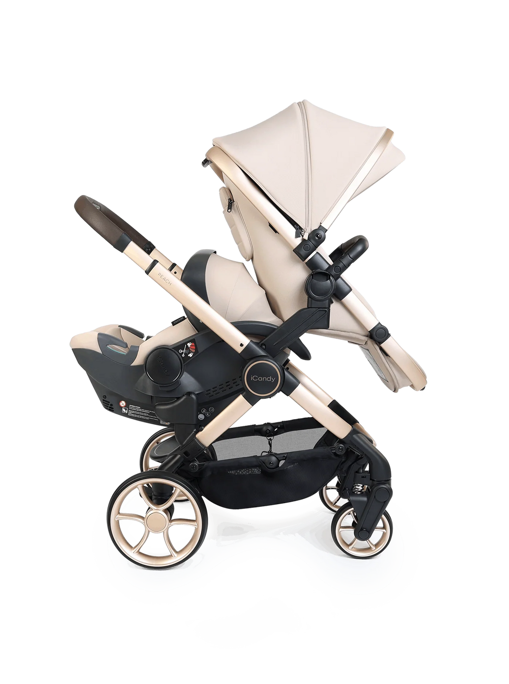 iCandy Peach 8 Twin 3-in-1 Kinderwagen – Biscotti – Complete Bundle