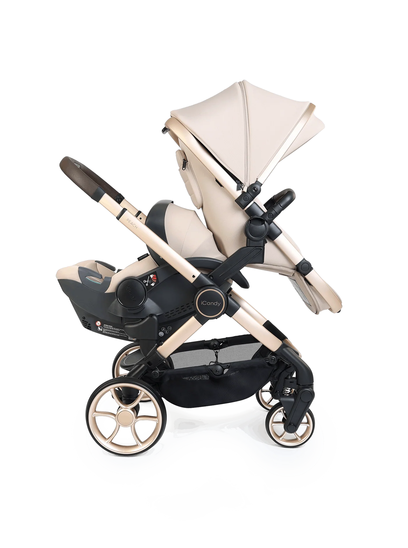 iCandy Peach 8 Twin 3-in-1 Kinderwagen – Biscotti – Complete Bundle