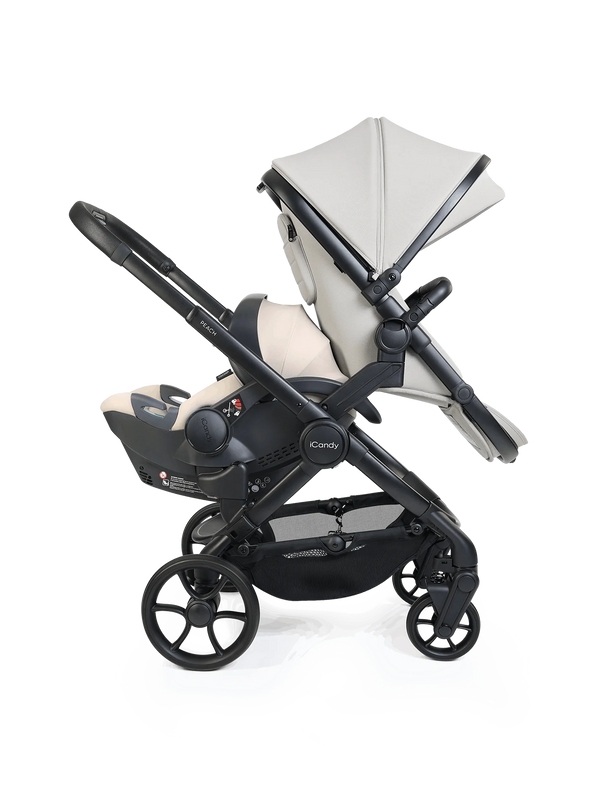 Peach 8 Taupe Pushchair and Carrycot - Double 360 Car Seat Combo