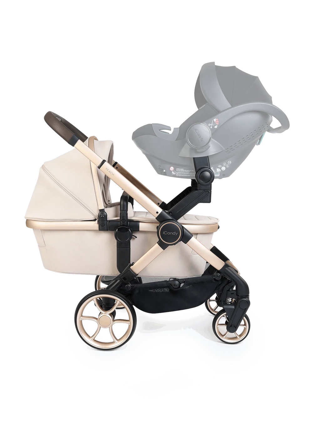 Peach 8 Biscotti-kinderwagen en -reiswieg inclusief Duo-complete bundel