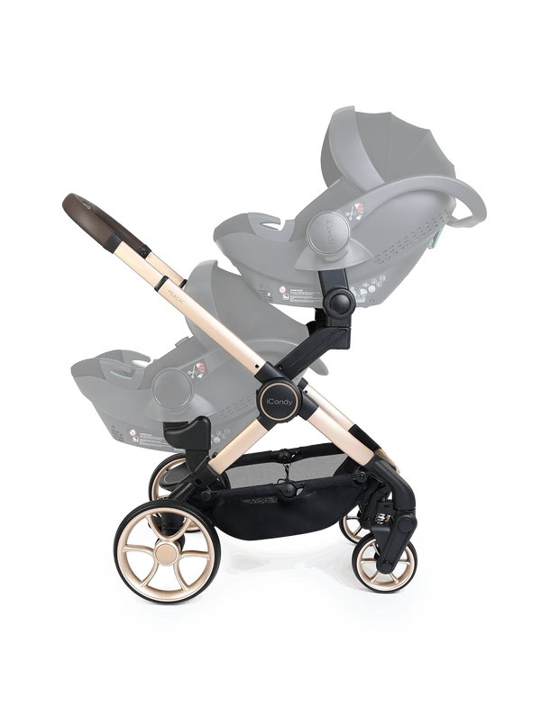 Peach 8 Biscotti Pushchair and Carrycot - Twin Pushchair Bundle