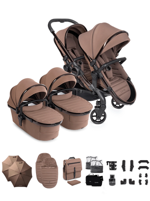 Peach 8 Coco Pushchair and Carrycot - Twin Pushchair Bundle