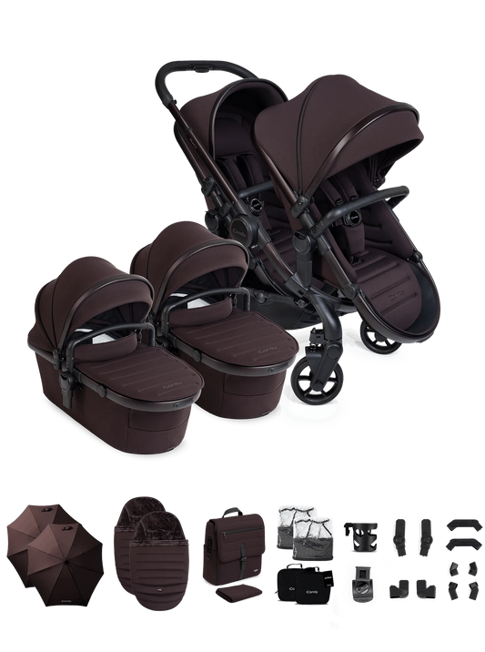 Peach 8 Coffee Bean kinderwagen en reiswieg inclusief Duo-complete bundel