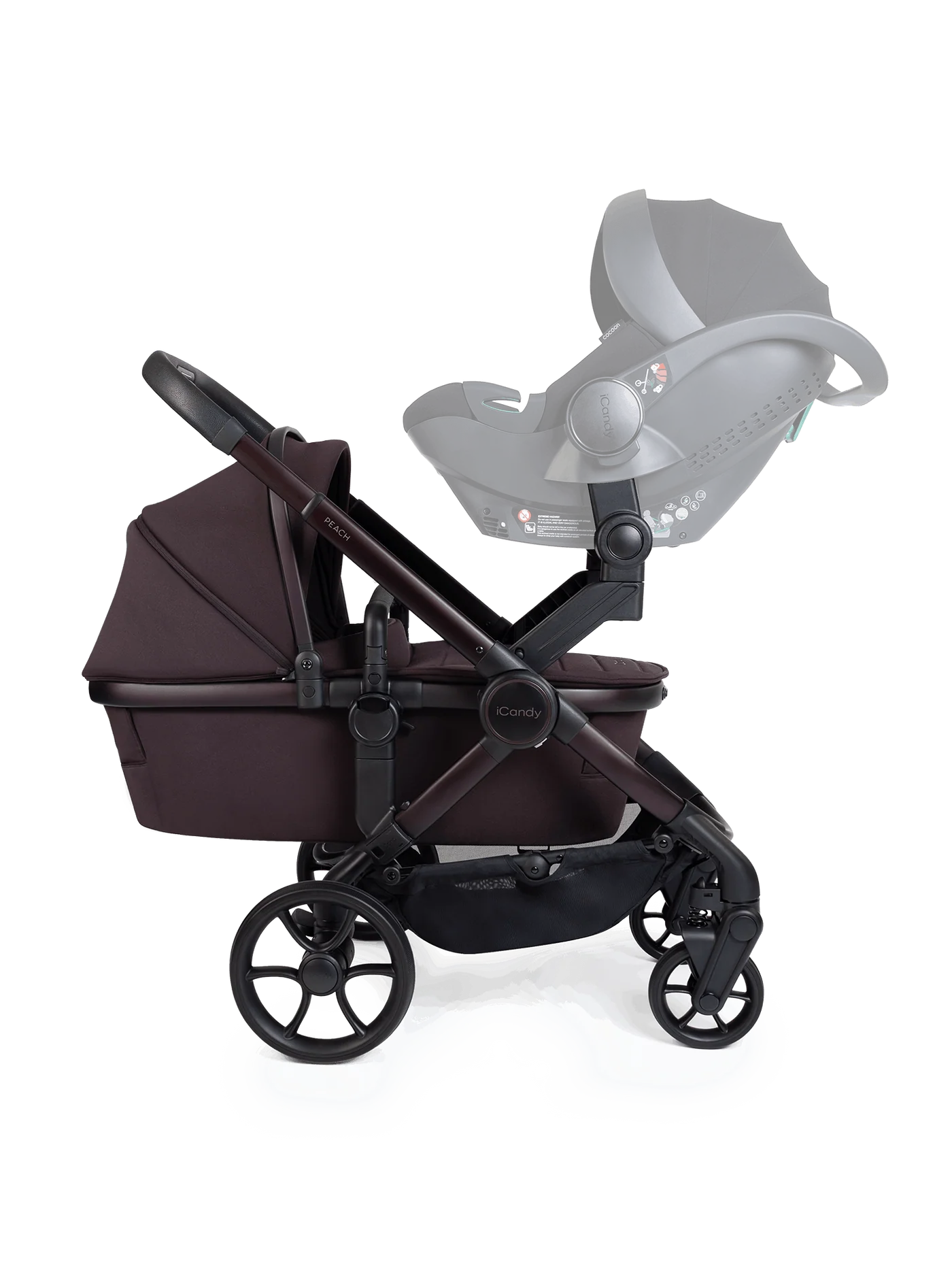 Peach 8 Coffee Bean kinderwagen en reiswieg inclusief Duo-complete bundel