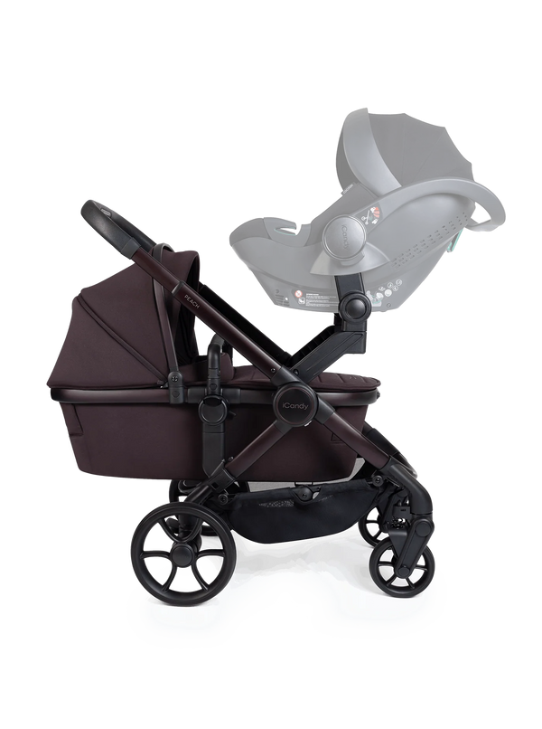 Peach 8 Coffee Bean Pushchair and Carrycot - Twin Pushchair Bundle