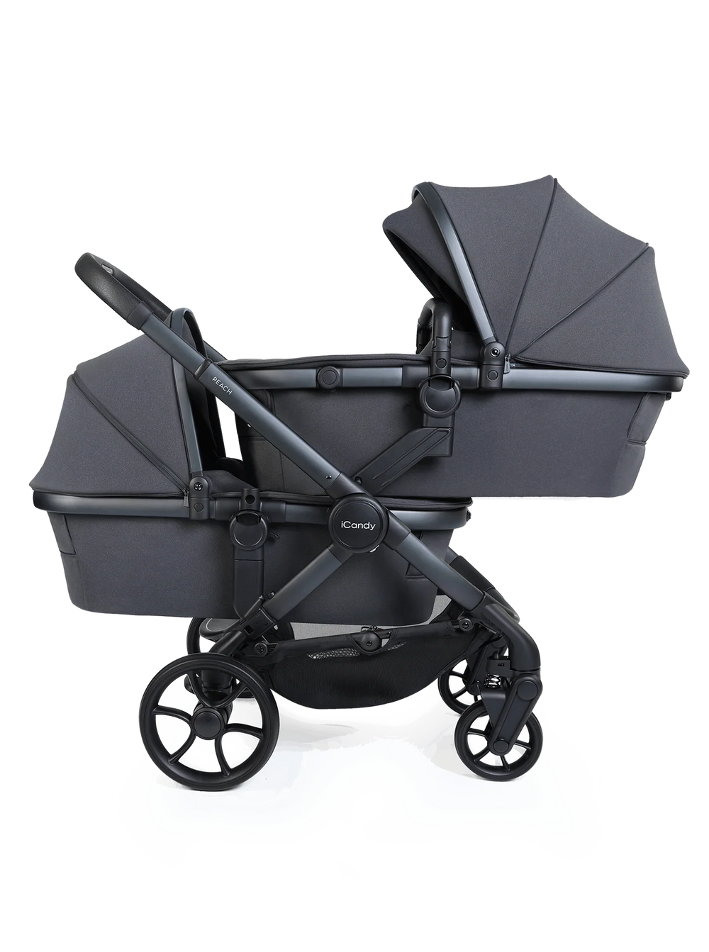 Peach 8 Grey kinderwagen en reiswieg inclusief Duo-complete bundel