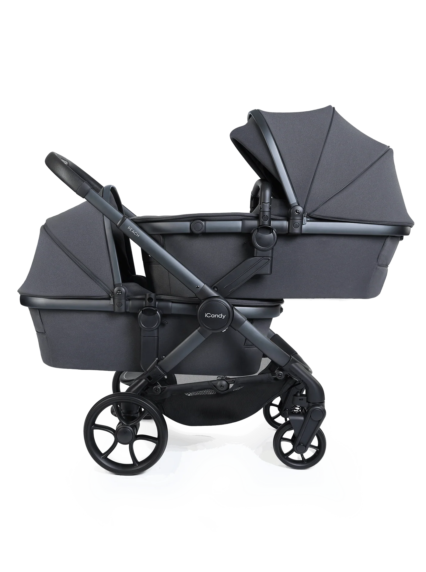 Peach 8 Grey kinderwagen en reiswieg inclusief Duo-complete bundel