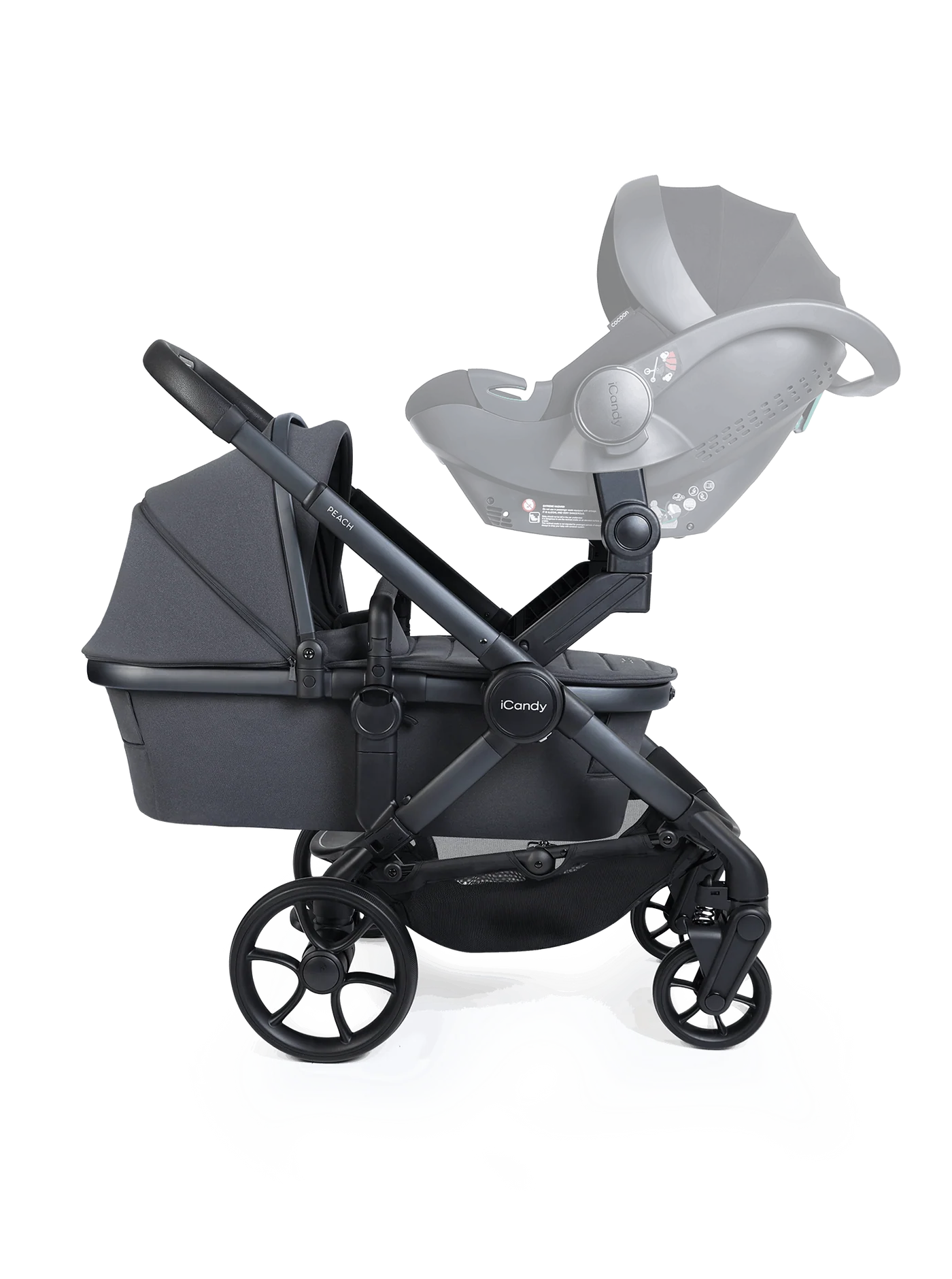 Peach 8 Grey kinderwagen en reiswieg inclusief Duo-complete bundel