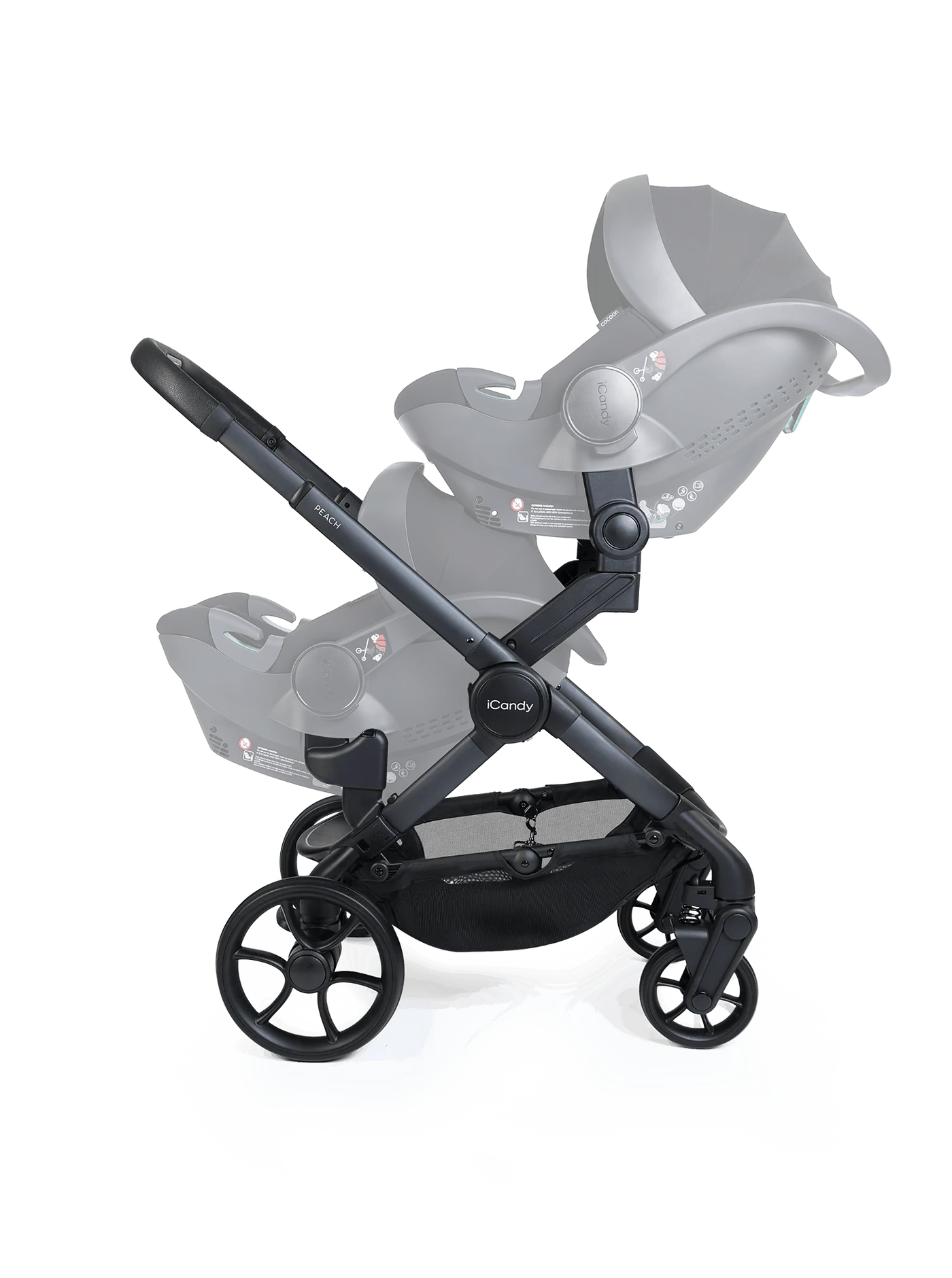 Peach 8 Grey kinderwagen en reiswieg inclusief Duo-complete bundel