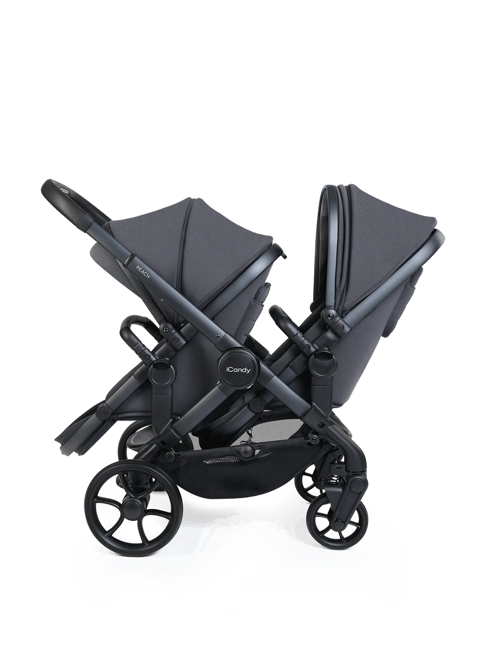 Peach 8 Grey kinderwagen en reiswieg inclusief Duo-complete bundel